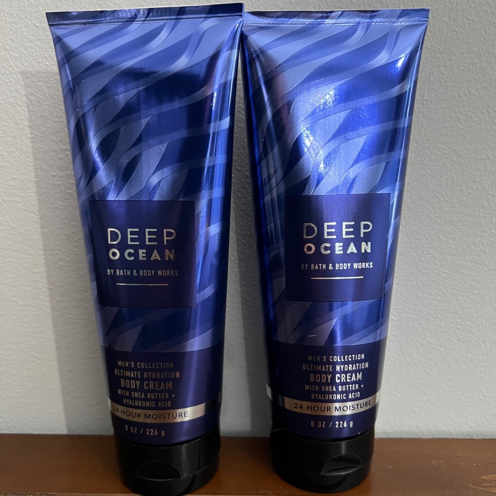 Bath & Body Works Deep Ocean Mens Ultimate Hydration Body Cream 8oz Set of 2